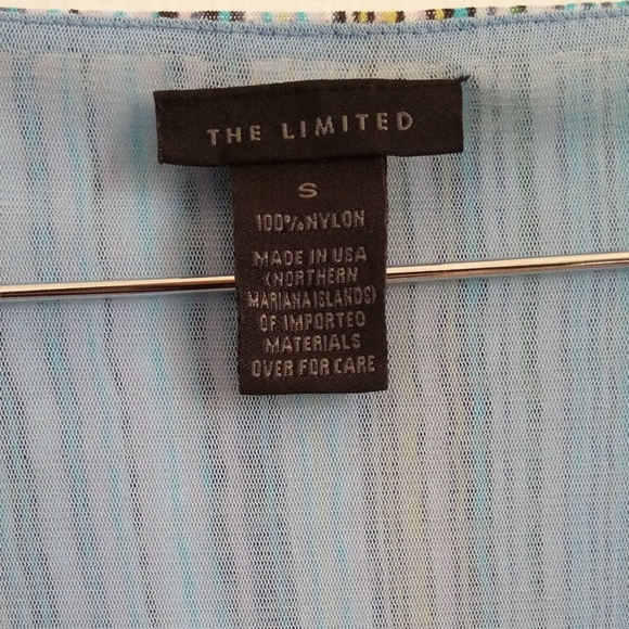 90's Style The Limited Blue Stripe Lettuce Edge Wrap Top S - Picture 5 of 8